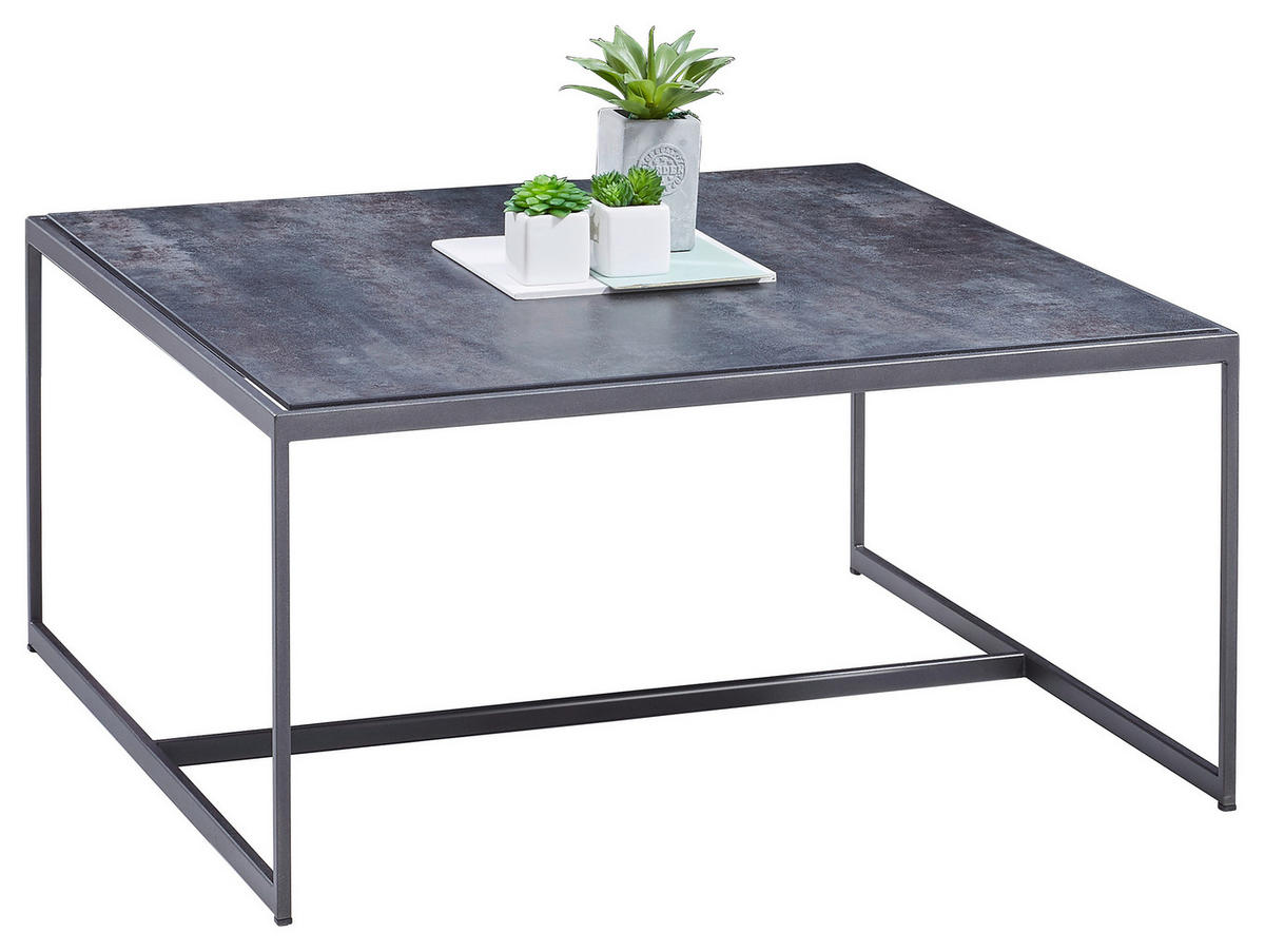 COUCHTISCH 70/70/35 cm quadratisch Anthrazit  - Anthrazit/Alufarben, Design, Keramik/Metall (70/70/35cm) - Dieter Knoll