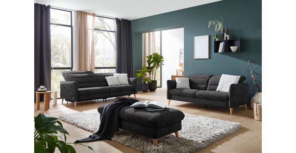2-SITZER-SOFA in Webstoff Dunkelgrau - Eiche Bianco/Dunkelgrau, Design, Holz/Textil (192-220/85-106/98-112cm) - Dieter Knoll