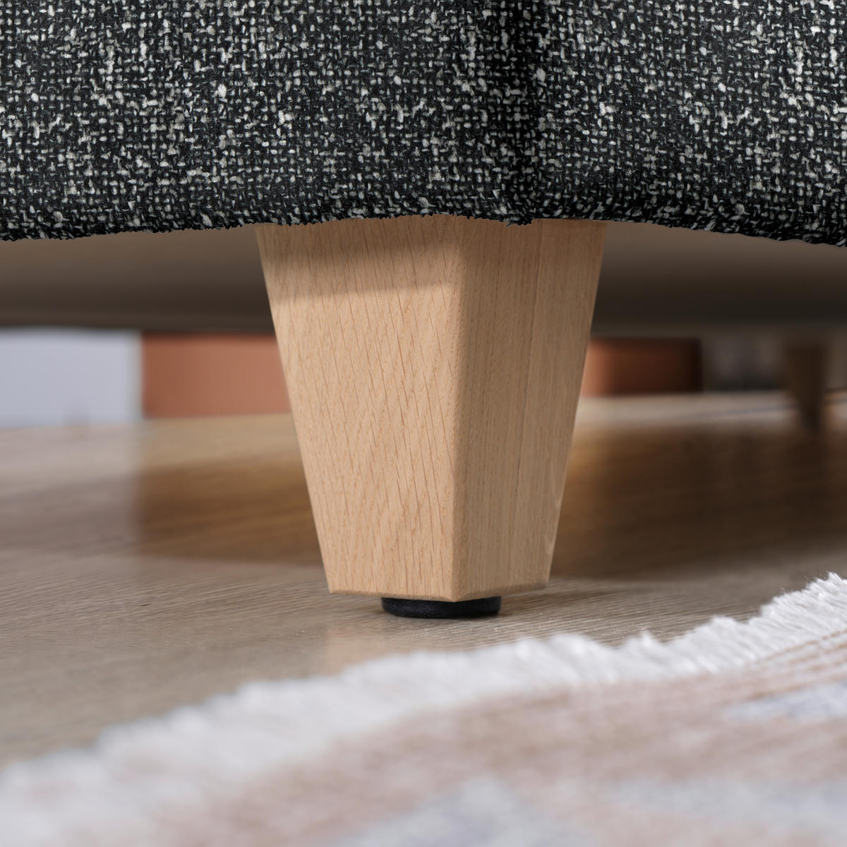 ECKSOFA  in Mikrovelours Anthrazit  203/261 cm  - Eichefarben/Anthrazit, KONVENTIONELL, Holz/Textil (203/261cm) - Sedda