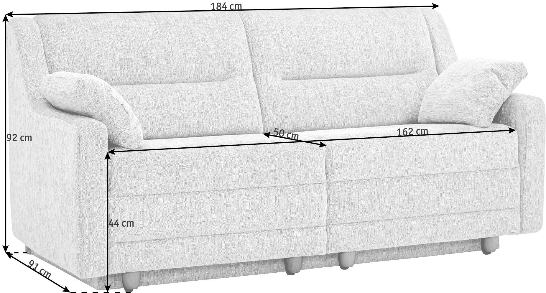 SCHLAFSOFA Chenille Naturfarben  - Buchefarben/Naturfarben, KONVENTIONELL, Holz/Textil (184/88/91cm) - Sedda