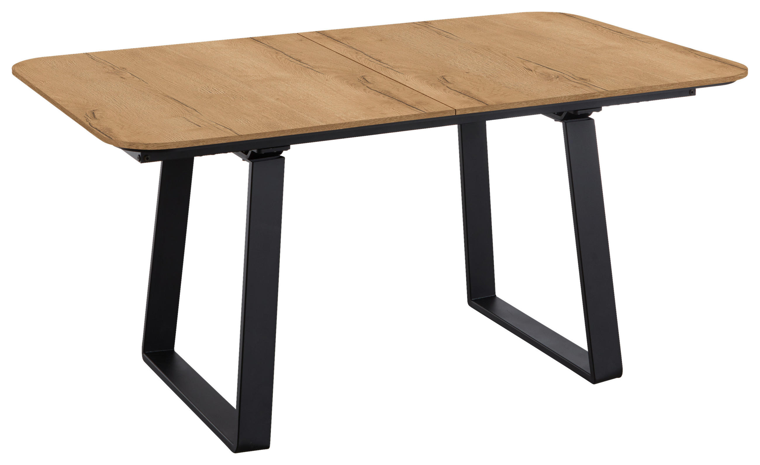 ESSTISCH Schwarz, Eichefarben rechteckig  ausziehbar, in verschiedenen Größen erhältlich, in verschiedenen Holzdekoren erhältlich  - Eichefarben/Schwarz, Basics, Holzwerkstoff/Metall (200-250/95/76cm) - Celina Home