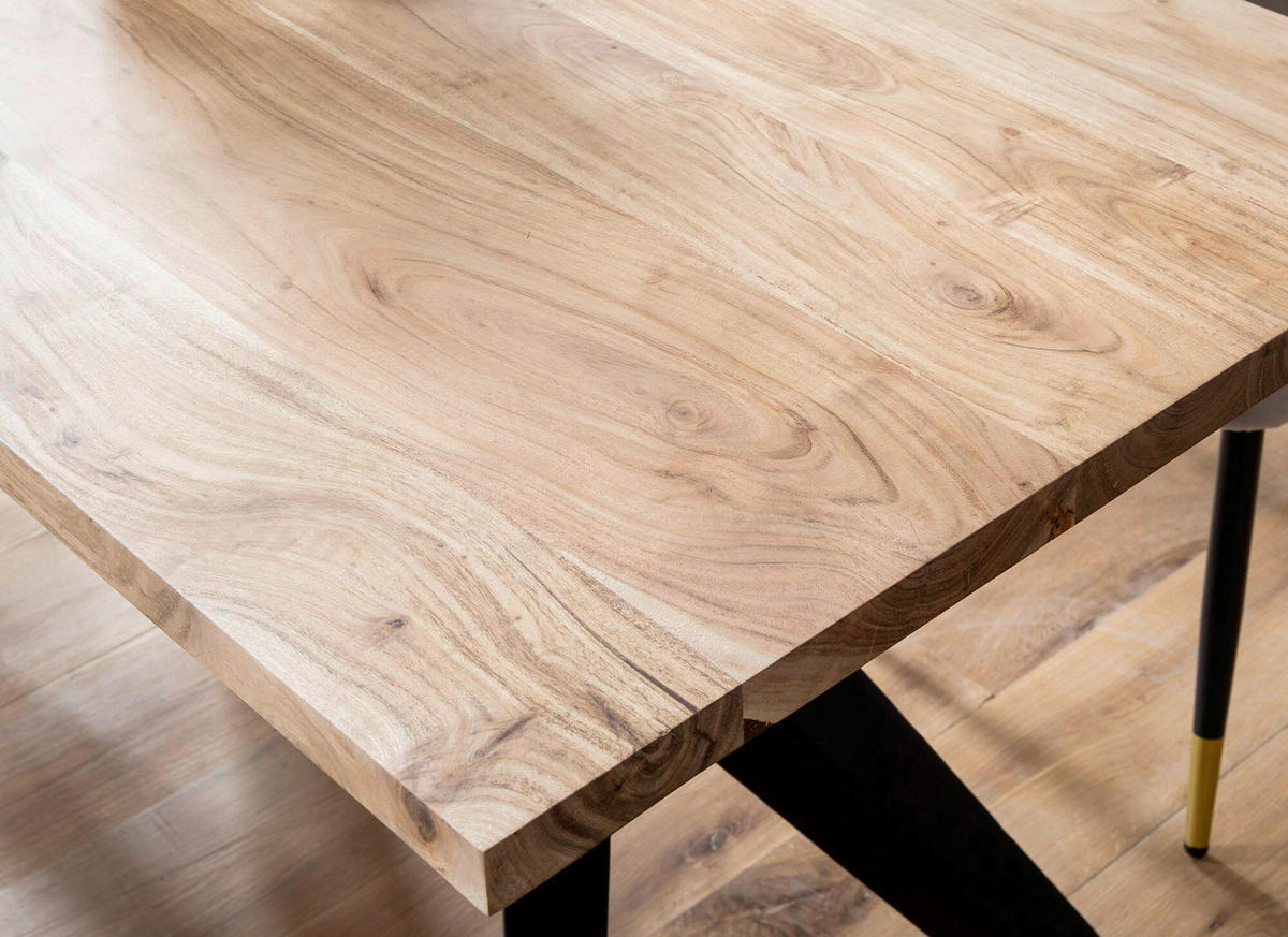 SCHREIBTISCH Akaziefarben  - Schwarz/Akaziefarben, Design, Holz/Metall (180/76/90cm) - Livetastic
