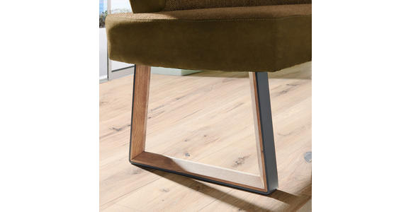 ECKBANK 215/173 cm  in Eichefarben, Cognac  - Eichefarben/Cognac, KONVENTIONELL, Holz/Textil (215/173cm) - Voleo