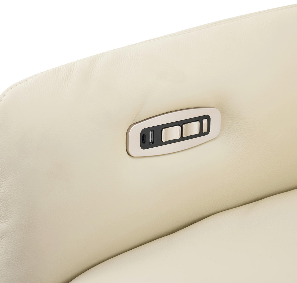 MASSAGESESSEL Echtleder Lederlook Beige    - Beige, Design, Leder/Textil (77/113/90cm) - Xora