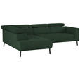 ECKSOFA in Struktur Grün 205/280 cm - Schwarz/Grün, Design, Textil/Metall (205/280cm) - Xora