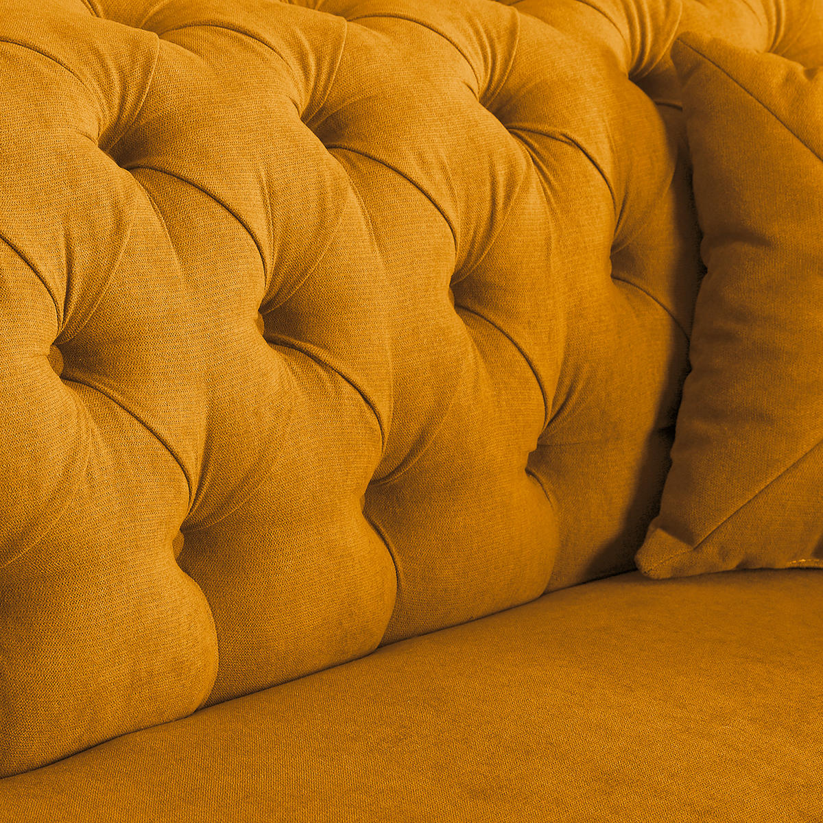 3-SITZER-SOFA in Mikrofaser Senfgelb  - Senfgelb/Braun, Design, Holz/Textil (232/79/97cm) - Livetastic