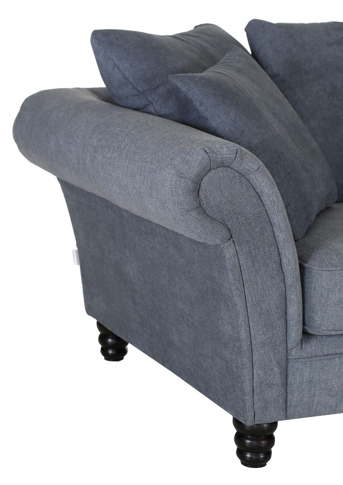 BIGSOFA in Flachgewebe Dunkelgrau  - Dunkelgrau/Dunkelbraun, KONVENTIONELL, Holz/Textil (270/80/110cm) - Livetastic