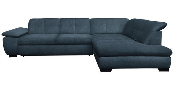 ECKSOFA  in Flachgewebe Blau  313/242 cm  - Blau/Schwarz, Design, Textil/Metall (313/242cm) - Xora