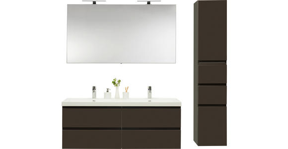BADEZIMMER in 140 cm - Anthrazit/Weiß, Design, Holzwerkstoff/Stein (140cm) - Novel