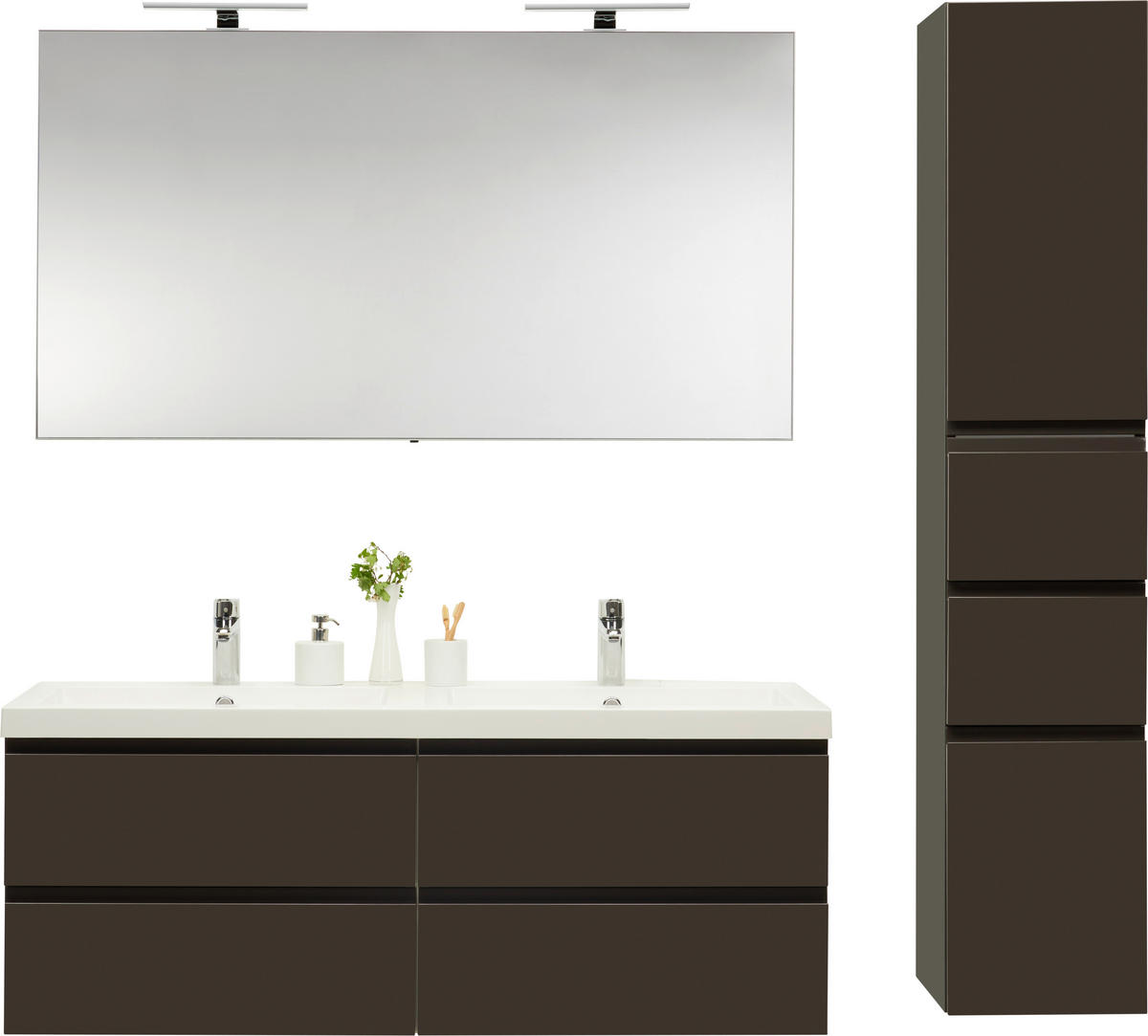 BADEZIMMER  in 140 cm  - Anthrazit/Weiß, Design, Holzwerkstoff/Stein (140cm) - Novel