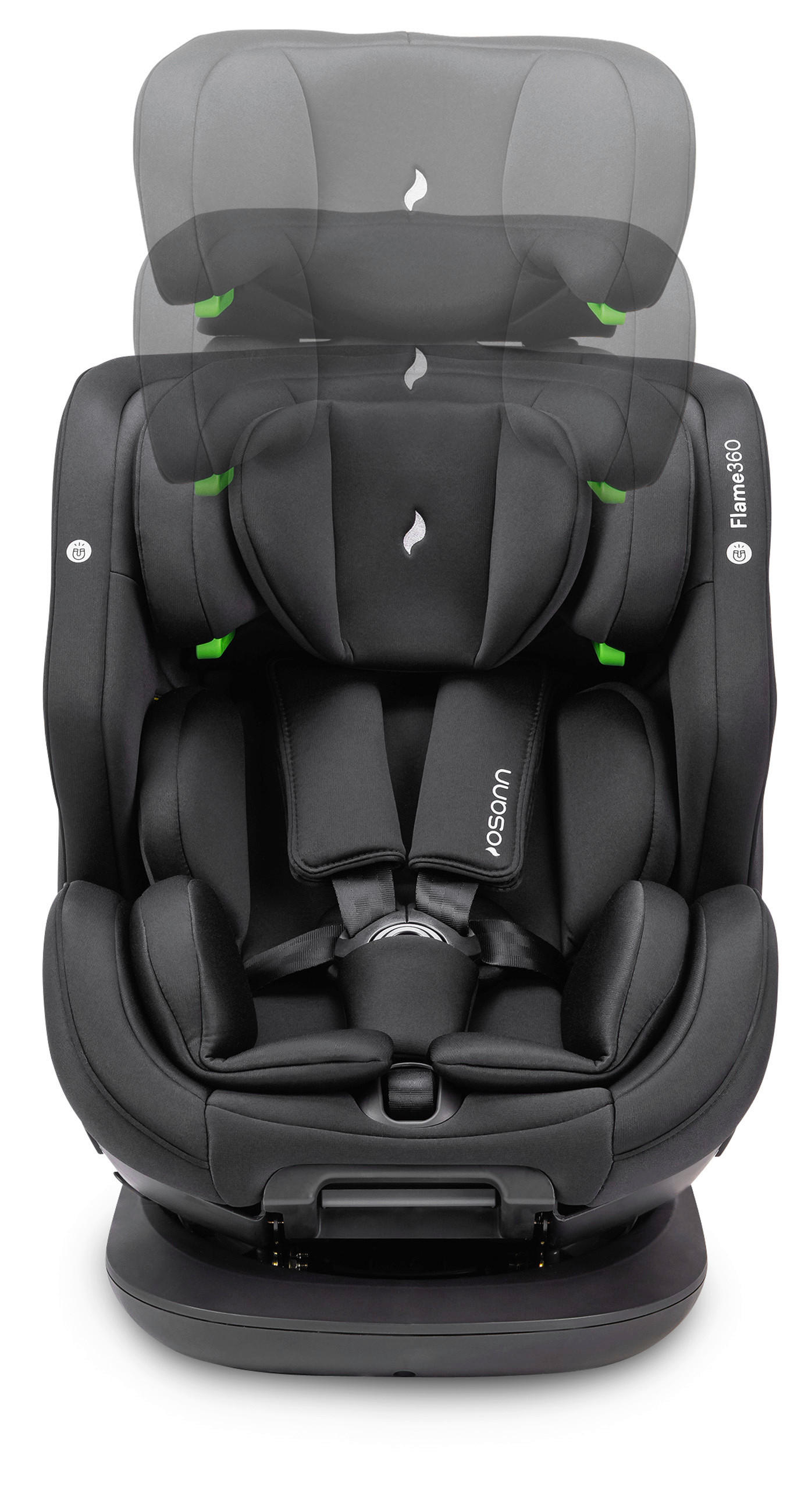 REBOARDER-KINDERSITZ FLAME360 ISOFIX  - Schwarz, Basics, Kunststoff/Textil (44/58/48cm) - Osann