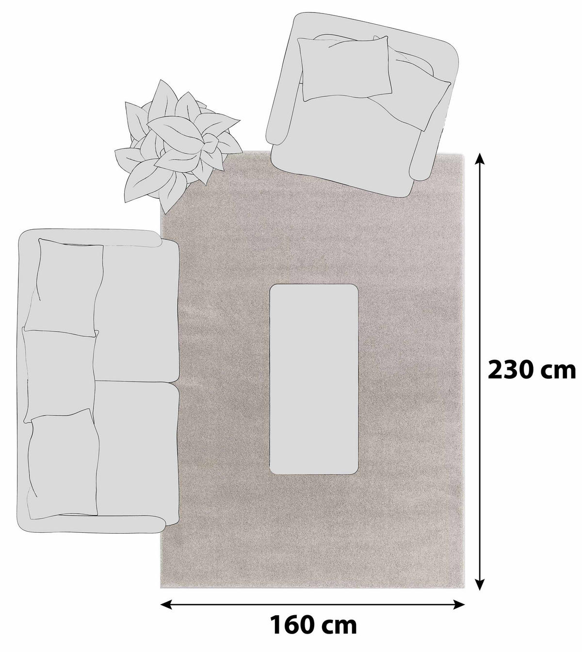 HOCHFLORTEPPICH 160/230 cm Pure Beige  - Beige, KONVENTIONELL, Textil (160/230cm) - Schöner Wohnen
