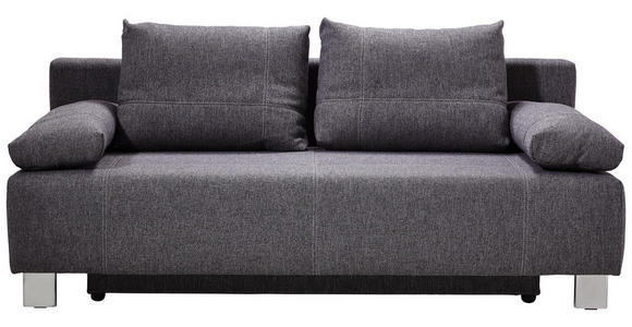 SCHLAFSOFA Webstoff Anthrazit - Chromfarben/Anthrazit, Design, Textil/Metall (194/88/88cm) - Novel