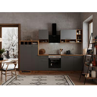 MODULKÖK 310 cm   i grå, skogsek  - skogsek/aluminiumfärg, Basics, metall/trämaterial (310cm) - Respekta