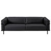 3-SITZER-SOFA in Echtleder Dunkelgrau, Fango  - Fango/Dunkelgrau, Design, Leder/Metall (236/67/96cm) - Johann Jakob