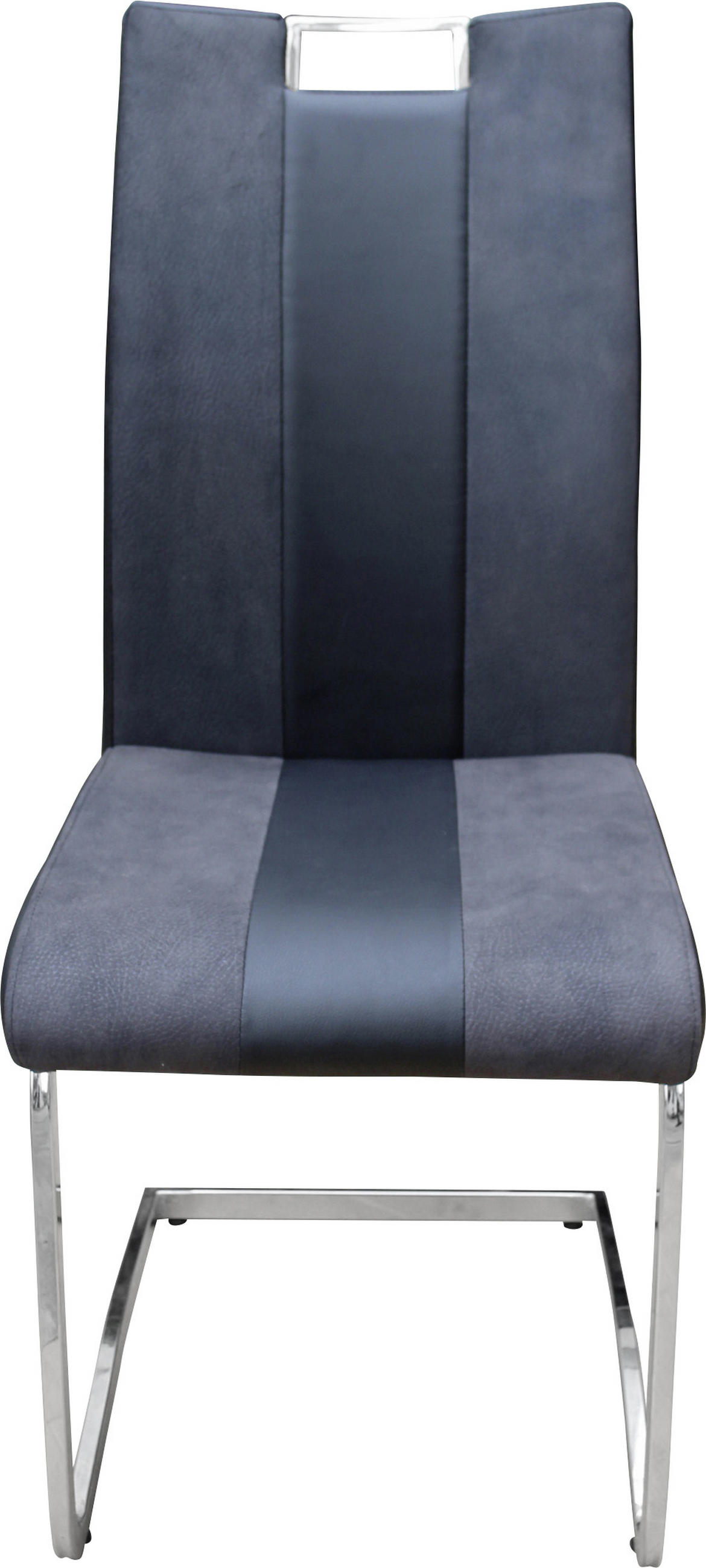 SCHWINGSTUHL  in Stahl Lederlook, Mikrofaser  - Chromfarben/Grau, Design, Textil/Metall (42,50/99,50/56cm) - Carryhome