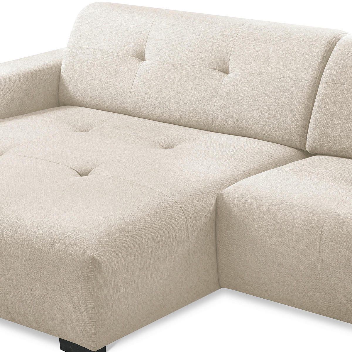 ECKSOFA AUSTIN Beige Flachgewebe Sitztiefenverstellung  - Beige/Schwarz, Design, Kunststoff/Textil (169/286cm) - Livetastic