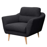 SESSEL in Webstoff Anthrazit  - Anthrazit/Buchefarben, Design, Holz/Textil (92/87/88cm) - Livetastic