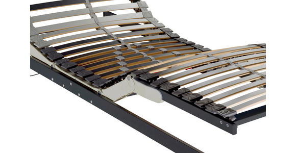 ELEKTRISCHER LATTENROST 90/200 cm Kopfteil, Fußteil, Mittelzone verstellbar, Birke - Anthrazit/Silberfarben, Basics, Holz/Kunststoff (90/200cm) - Novel