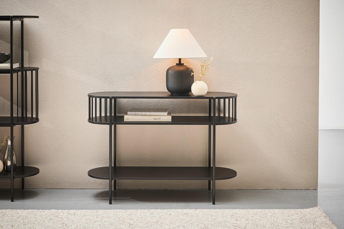 KONSOLENTISCH Schwarz  - Schwarz, Trend, Holzwerkstoff/Metall (110/39/76cm) - Xora