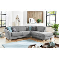 ECKSOFA Silberfarben Flachgewebe  - Silberfarben/Naturfarben, KONVENTIONELL, Holz/Textil (257/212cm) - Sit & More