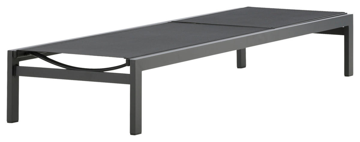 SONNENLIEGE 60/30/195 cm  - Schwarz, KONVENTIONELL, Metall (60/30/195cm) - Gardenson