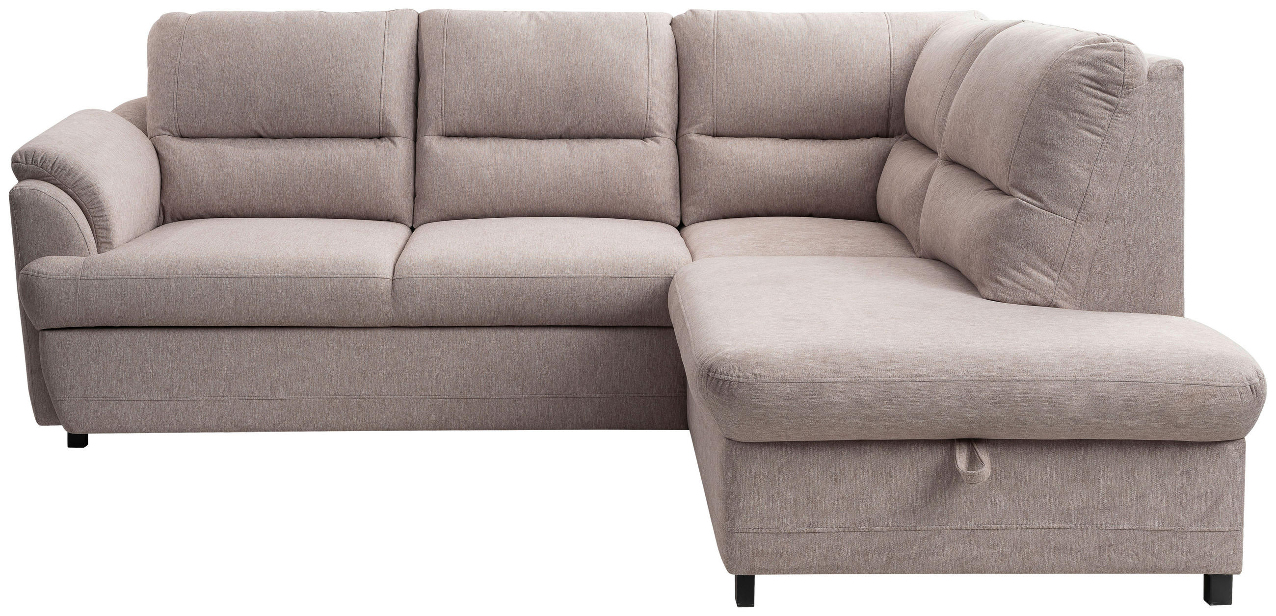 ECKSOFA Greige  - Greige/Schwarz, Basics, Holz/Textil (240/200cm) - MID.YOU