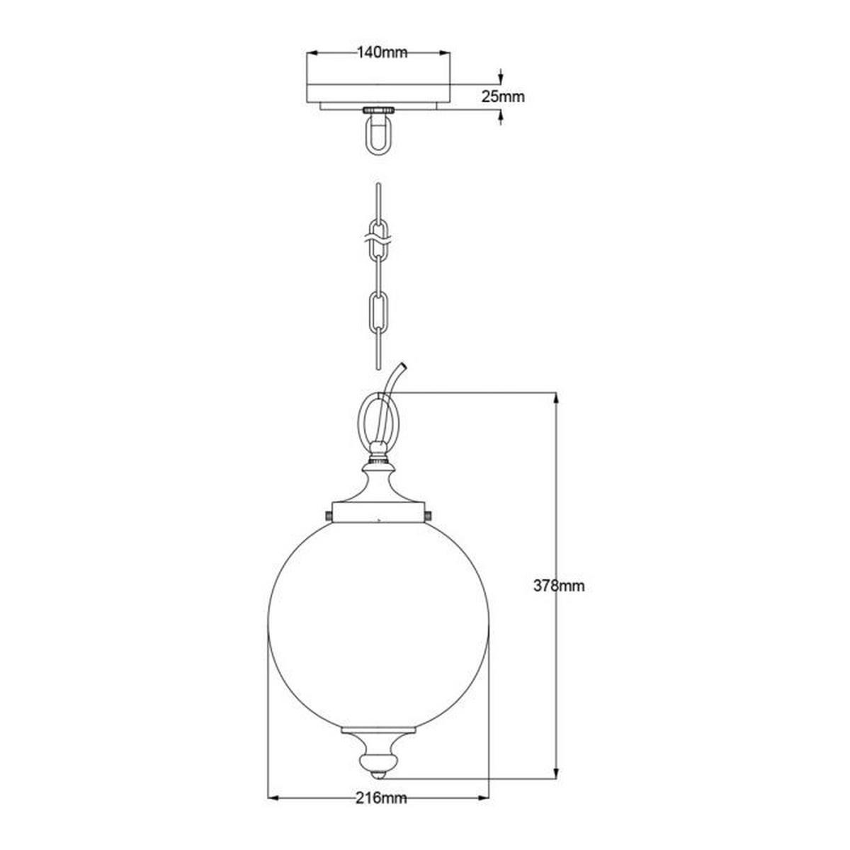 HÄNGLAMPA Parkman 21.6/53  cm  - nickelfärgad, Klassisk, metall/glas (21.6/53 cm) - Elstead Lighting
