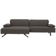 ECKSOFA in Flachgewebe Dunkelgrau  - Dunkelgrau/Anthrazit, Design, Textil/Metall (166/280cm) - Ambiente