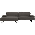 ECKSOFA in Flachgewebe Dunkelgrau  - Dunkelgrau/Anthrazit, Design, Textil/Metall (166/280cm) - Ambiente