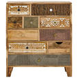 KOMMODE , 75/85/30 cm, 10 Schublade(n)  - Hellbraun/Dunkelbraun, LIFESTYLE, Holz/Metall (75/85/30cm) - Landscape