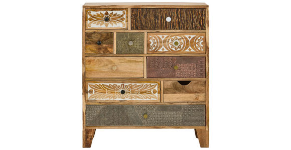 KOMMODE , 75/85/30 cm, 10 Schublade(n)  - Hellbraun/Dunkelbraun, LIFESTYLE, Holz/Metall (75/85/30cm) - Landscape