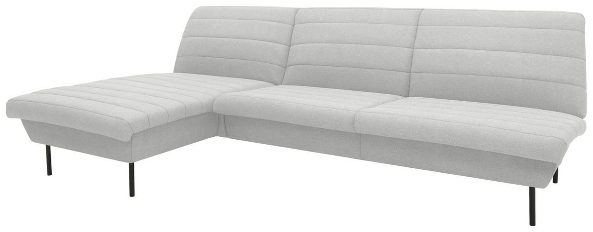 ECKSOFA in Webstoff Silberfarben  168/274 cm  - Silberfarben/Schwarz, Design, Textil/Metall (168/274cm) - LOOKS by W.Joop