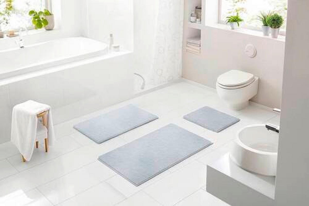 BADEMATTE Grau 70/120 cm  - Grau, Basics, Kunststoff/Textil (70/120cm) - Grund