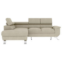 ECKSOFA in Struktur Creme  - Silberfarben/Creme, Konventionell, Textil/Metall (207/268cm) - MID.YOU
