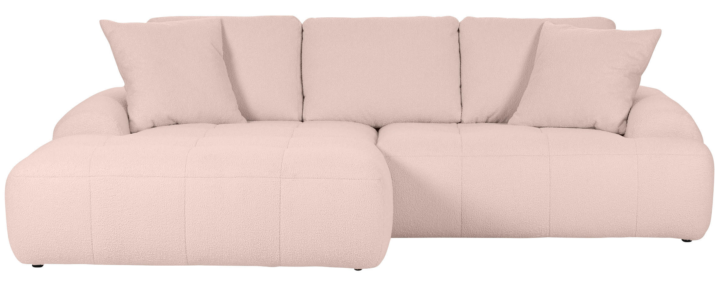 ECKSOFA Rosa Flachgewebe  - Schwarz/Rosa, KONVENTIONELL, Kunststoff/Textil (195/286cm) - Carryhome