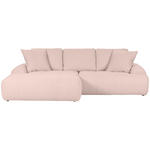 ECKSOFA in Flachgewebe Rosa  - Schwarz/Rosa, KONVENTIONELL, Kunststoff/Textil (195/286cm) - Carryhome