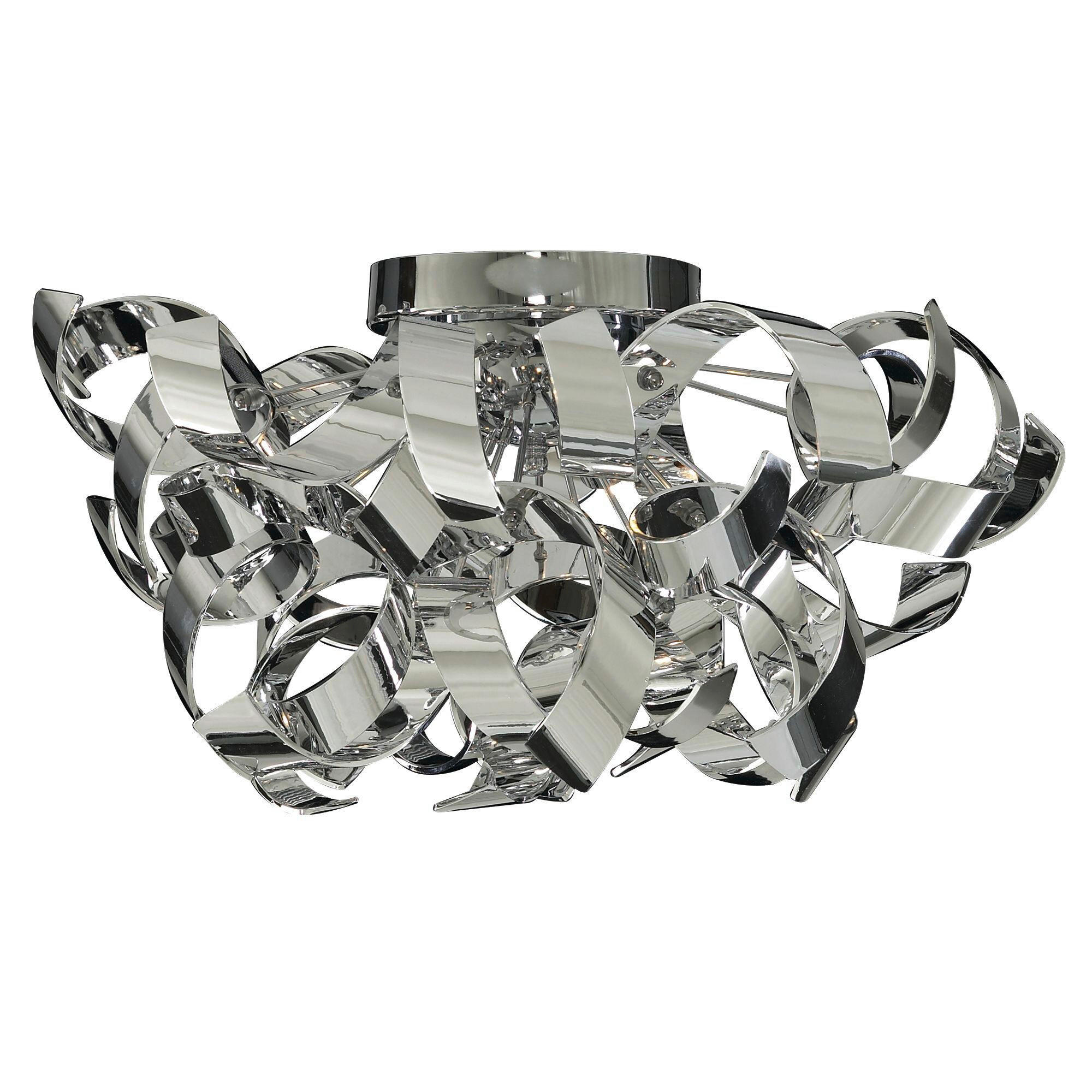 TAKLAMPA Curls 45/27 cm  - kromfärg, Modern, metall/plast (45/27cm)