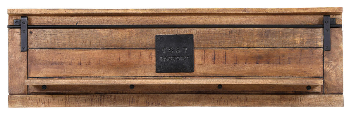 WANDBOARD Holz, Metall Mangoholz massiv Naturfarben  - Naturfarben, KONVENTIONELL, Holz/Metall (130/38/25cm) - Landscape