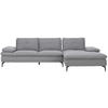 ECKSOFA in Webstoff Hellgrau  - Hellgrau/Schwarz, Design, Textil/Metall (301/179cm) - Chilliano