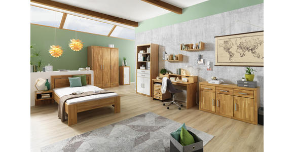 TV-ELEMENT Eiche massiv Eichefarben - Eichefarben, KONVENTIONELL, Holz (130/45/42cm) - Linea Natura