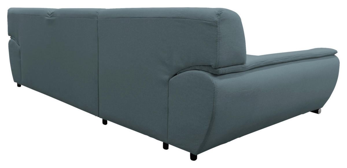 ECKSOFA Blau Flachgewebe  - Blau/Silberfarben, Design, Kunststoff/Textil (167/281cm) - MID.YOU