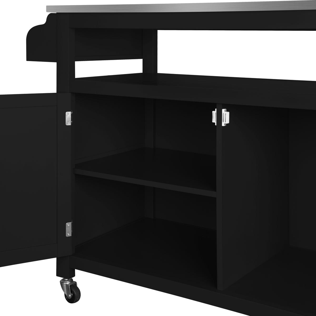 KÜCHENINSEL   in Schwarz, Edelstahlfarben  - Edelstahlfarben/Silberfarben, Basics, Holzwerkstoff/Metall (110/127/89/53cm) - MID.YOU