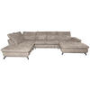 WOHNLANDSCHAFT Beige Struktur  - Beige/Schwarz, KONVENTIONELL, Textil/Metall (253/357/188cm) - Carryhome