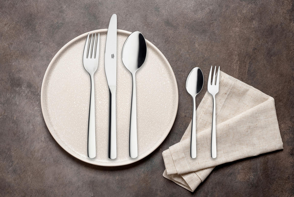 BESTECKSET BESTECK 30-teilig Edelstahl  - Edelstahlfarben, Basics, Metall - GSW