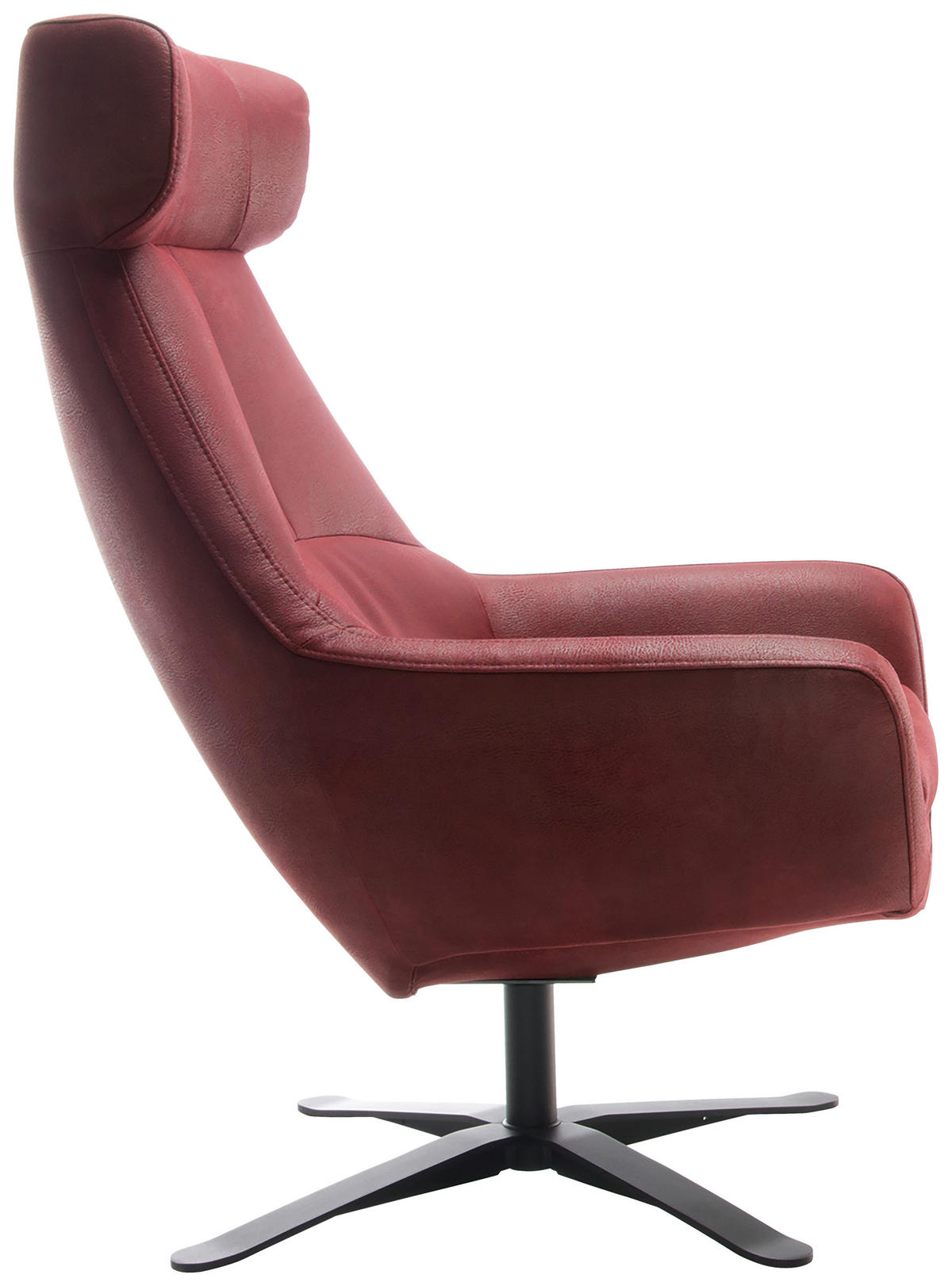 SESSEL BE ORGANIC Mikrofaser Rot    - Rot/Schwarz, MODERN, Textil/Metall (81/112/83cm) - Trendmanufaktur