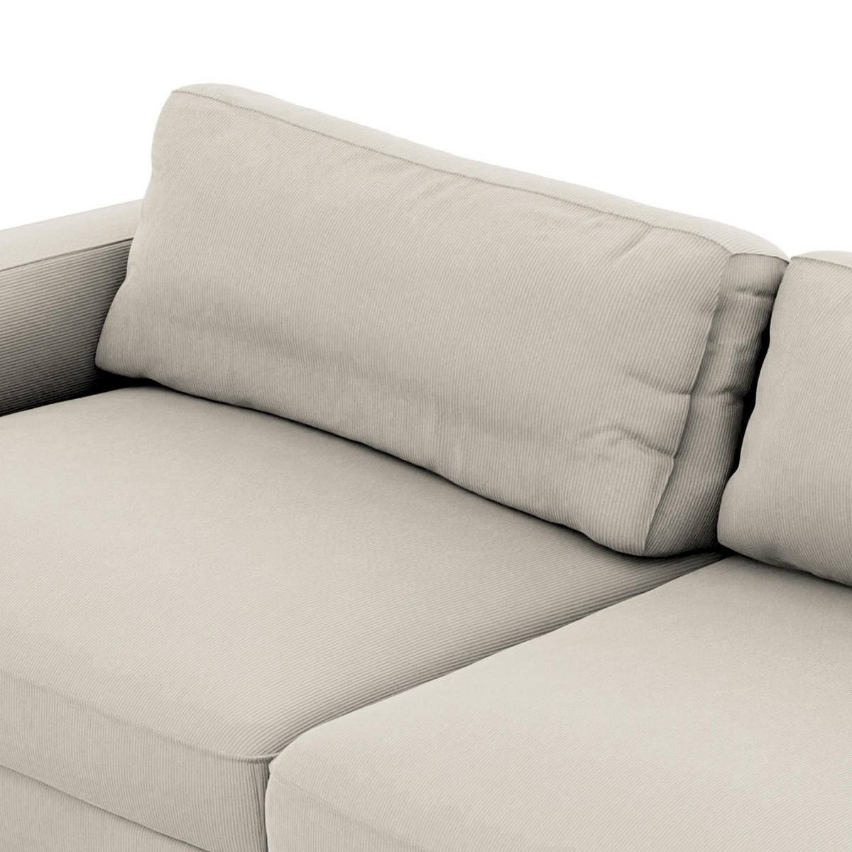 BIGSOFA in Cord Grau  - Schwarz/Grau, Modern, Kunststoff/Textil (264/84/125cm) - Trendmanufaktur