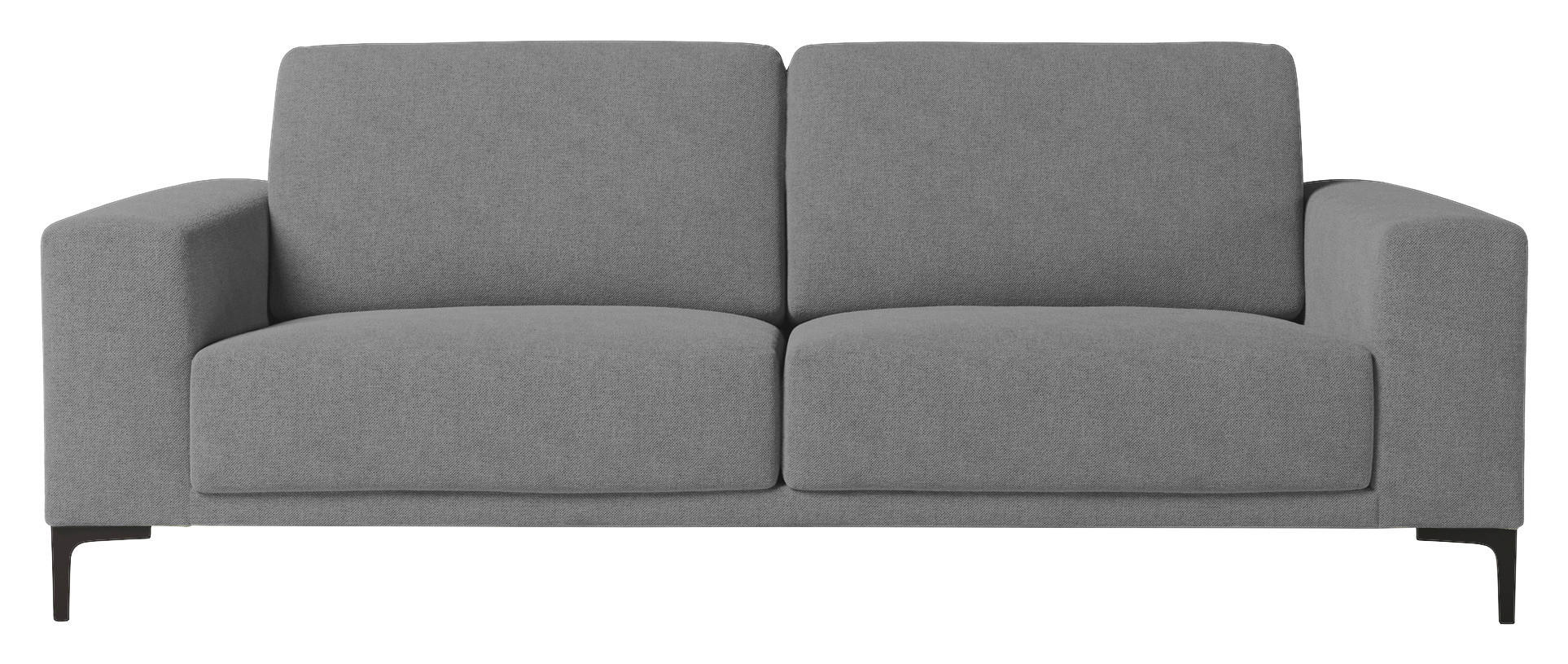 3-SITS SOFFA i flatväv grå  - svart/grå, Klassisk, metall/trä (224/85/88cm) - Carryhome