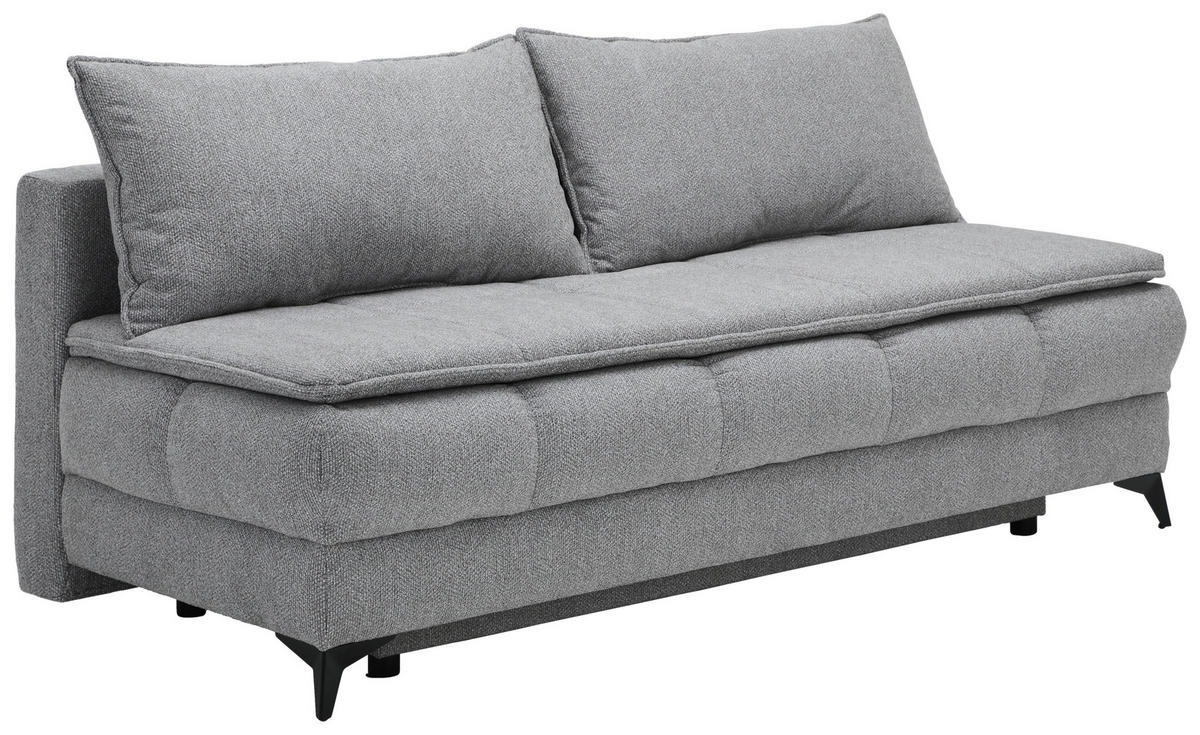 SCHLAFSOFA Flachgewebe Grau  - Schwarz/Grau, Design, Textil/Metall (197/95/92cm) - Stylife