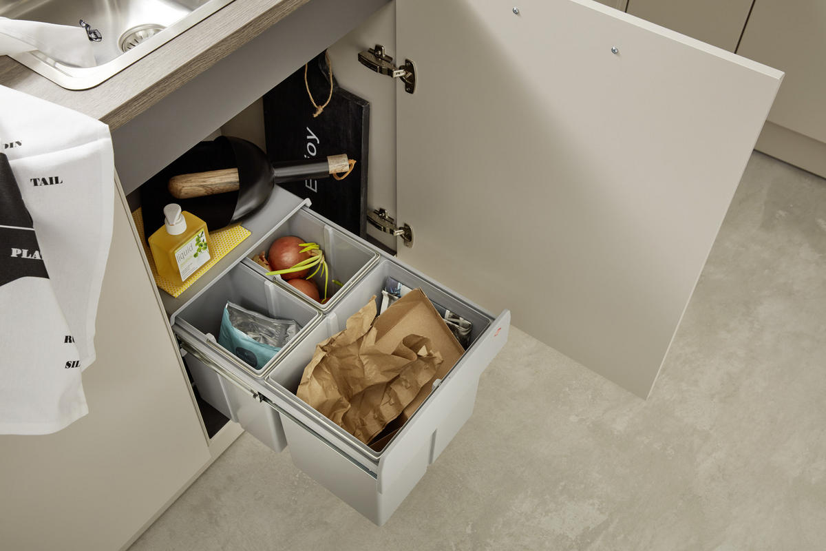 EINBAUKÜCHE SOFT LACK  - Eichefarben/Sahara, Design, Holzwerkstoff - Nolte Küchen